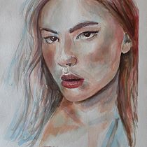 Mi Proyecto del curso: Retrato artístico en acuarela. Fine Arts project by Eduardo Martinez Vidal - 01.26.2020
