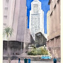 Meu projeto do curso: Paisagens urbanas em aquarela. Pintura em aquarela projeto de Sonia Bueno Affonso - 27.01.2020