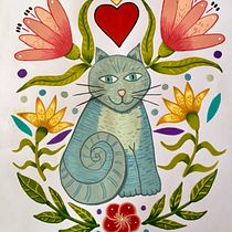 Mi Proyecto del curso: Introducción a la ilustración floral con acrílico. Fine Arts project by Denise Lopez Aleman - 01.28.2020