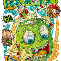 Melón con Vino. Ilustração tradicional projeto de Claudio Delgado - 18.03.2020