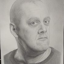 Auto-retrato realista com lápis grafite. Desenho realista projeto de Joaquim Soares - 07.02.2020