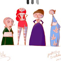 Mujeres Orientales primera prueba . Character Design project by Esperanza Gaffo - 02.08.2020