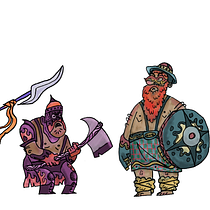 Illustrated Characters: Medieval Wrestlers . Traditional illustration project by Connor Roberts - 02.11.2020