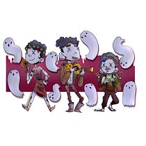 PROJETO FINAL Os Três Fantasmas Hippies (de acordo com "la lista magnifica"). Drawing, Character Design, Traditional illustration, and Digital Illustration project by João Pedro Maia - 02.12.2020