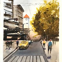 My project in Urban Landscapes in Watercolor course. Pintura em aquarela projeto de francesca_serra83 - 13.02.2020