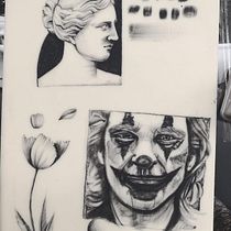Mi Proyecto del curso: probando sobre piel sintética, aún me cuestan los rellenos... me quedan las líneas sucias, no se como degradar de manera que quede más suave el degradado... agradeceré sus comentarios. Tattoo Design project by do_venegas - 02.18.2020