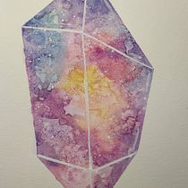 My project in Modern Watercolor Techniques course - Galaxy Gem. Un progetto di Pittura ad acquerello di Sidhe Banshee - 19.02.2020