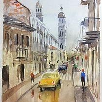 Mi Proyecto del curso: Paisajes urbanos en acuarela de Ismael Alvarez. Pintura em aquarela projeto de José Alvarez - 26.02.2020