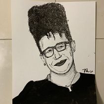 Mi Proyecto del curso: Introducción al retrato con tinta china y plumilla, Brittany Howard. Desenho projeto de Joaquin Villanueva Lozano - 01.03.2020