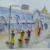 Primeiras paisagens. Ilustração tradicional, e Pintura em aquarela projeto de Izabel Brasiliense - 12.03.2020