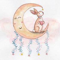 Un conejito en la luna: Mi proyecto del curso.... Un progetto di Illustrazione infantile di dianalge - 28.02.2020
