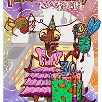El cumpleaños de la cucaracha. Ilustração digital projeto de Pablo Maritorena - 04.03.2020