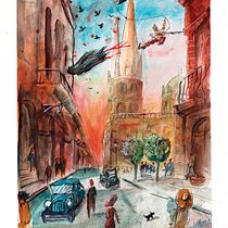 Mi Proyecto del curso: Paisajes urbanos en acuarela. Arte urbana projeto de Tadeo Vera - 04.03.2020