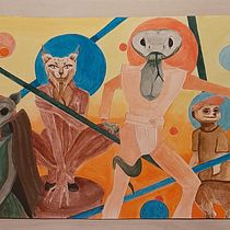 Mi Proyecto del curso: Ilustración con pintura y técnica mixta. Een project van Stripboek,  Tekening,  Artistieke tekening,  Ontwerp, Ontwerp van personages y Traditionele illustratie van Rocio de la Iglesia - 04.03.2020