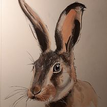 Mi Proyecto del curso: Liebre con acuarela/grafitos/pilot y gouache. Fine Arts project by Beatriz Rodriguez - 05.27.2020