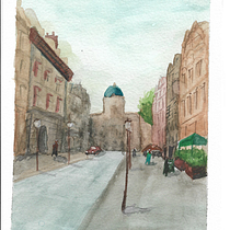Mi Proyecto del curso: Paisaje Urbano Liverpool. Ilustração tradicional, e Pintura em aquarela projeto de Camila Gutierrez - 07.03.2020