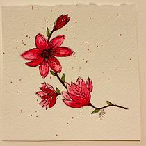 Mi Proyecto del curso: Ilustración en acuarela con influencia japonesa. Un progetto di Pittura ad acquerello di Karla Serrano Ardón - 12.03.2020