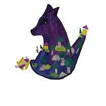 Una illustrasion de los tres cerditos. Es una escena de cuando el lobo derribó la primera casa de cerdos. Children's Illustration project by Lourdes Nefertiti Laporte - 03.16.2020