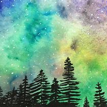 Una aurora boreal. Un progetto di Pittura ad acquerello di claudia_torres_sovero - 18.03.2020