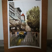Mi Proyecto del curso: Paisajes urbanos en acuarela. Pintura em aquarela projeto de Marta - 18.03.2020