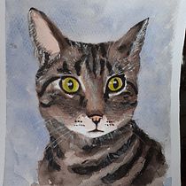 Mi gato. Watercolor Painting project by Maria Cruz Urgellés Sardón - 03.29.2020