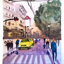 Mi Proyecto del curso: Paisajes urbanos en acuarela. Pintura em aquarela projeto de victor_13 - 19.03.2020