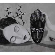 My interpretation of Man Ray's photo. Ilustração tradicional projeto de Alix Morère - 21.03.2020