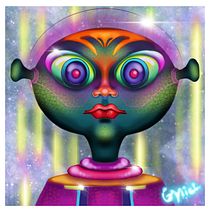 My alien in Digital Illustration with Procreate under Oscar Llorens instructions!. Ilustração digital projeto de miagiou4@gmail.com Georgiou - 23.03.2020