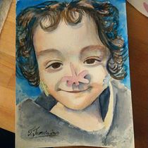 Mi Proyecto del curso: Retrato artístico en acuarela. Un progetto di Belle arti, Disegno e Illustrazione tradizionale di Tamara - 26.03.2020