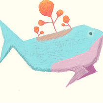 Ballena infantil. Ilustração digital projeto de Diego Ivan Martinez Acevedo - 02.04.2020