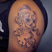Mi Proyecto del curso: Tatuaje para principiantes (Skull Kraken). Street Art, Tattoo Design, and Traditional illustration project by Jesús Serrano - 03.27.2020