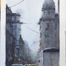 Mi Proyecto del curso: Paisajes urbanos en acuarela. Watercolor Painting project by Moira - 04.01.2020