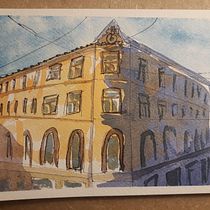 My project in Architectural Sketching with Watercolor and Ink course. Watercolor Painting project by anitamunk - 03.31.2020