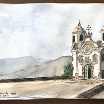 My project in Architectural Sketching with Watercolor and Ink course. Watercolor Painting project by Kiros Kokkas - 04.01.2020