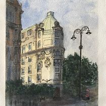My project in Architectural Sketching with Watercolor and Ink course. Watercolor Painting project by Jacqueline - 04.02.2020