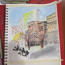 My project in Architectural Sketching with Watercolor and Ink course. Watercolor Painting project by bextabecc - 04.02.2020