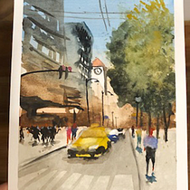Mi Proyecto del curso: Paisajes urbanos en acuarela. Arquitetura, e Desenho projeto de josefinamarianalopez - 09.04.2020
