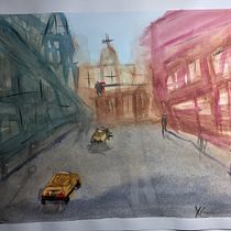 Mi Proyecto del curso: Paisajes urbanos en acuarela. Een project van Architectuur van Alexandra Cepeda - 04.04.2020