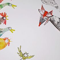 The fable of Chicken Licken. Children's Illustration, Collage, and Traditional illustration project by lynkalogirou - 05.28.2020
