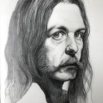 mi retrato del curso. Desenho, Desenho a lápis, Desenho de retrato, e Desenho realista projeto de maerbal - 10.04.2020