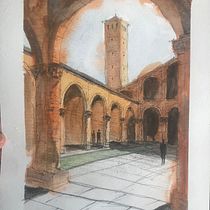 Mi Proyecto del curso: Dibujo arquitectónico con acuarela y tinta. Architecture project by Adrián Exeni - 04.04.2020