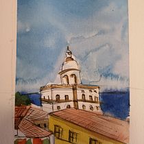 Final project . Architecture, Sketching, Drawing, Artistic Drawing, Painting, and Watercolor Painting project by roselys - 04.05.2020