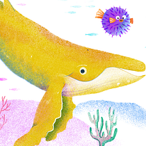 Es para un cuento infantil sobre una ballena amarilla. Un progetto di Illustrazione infantile di Julián Pinilla Díaz - 05.04.2020