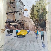 Mi Proyecto del curso: Paisajes urbanos en acuarela. Een project van Aquarelschilderen van dgt_91 - 05.04.2020