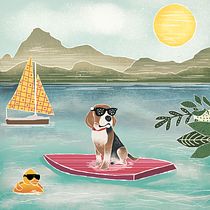 Mi Proyecto del curso: Beagle on Vacation. Un progetto di Illustrazione digitale di marianacastrorc - 06.04.2020