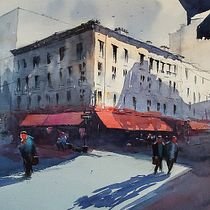 Orsay in New York. Watercolor Painting, Architecture, Drawing, Traditional illustration, and Sketching project by Reha Sakar - 04.06.2020