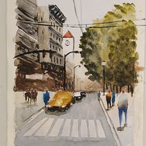 Mi Proyecto del curso: Paisajes urbanos en acuarela. Een project van Aquarelschilderen van Patri Mateo Encina - 06.04.2020