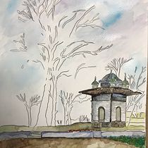 My project in Architectural Sketching with Watercolor and Ink course. Architectural Illustration project by Ozlem Ertaylan - 04.07.2020