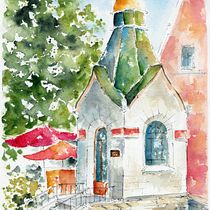 My project in Architectural Sketching with Watercolor and Ink course. Watercolor Painting project by Patricia Katz - 04.07.2020