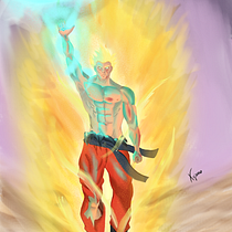 Aquí mi proyecto final! Os dejo a Son Goku un poco enfadado🤘. Ilustração tradicional projeto de ixiprao - 08.04.2020